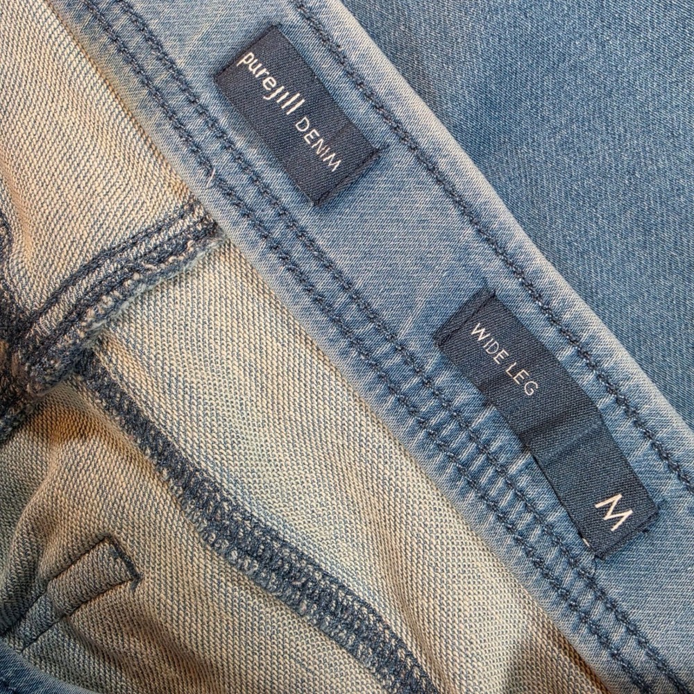Pure Jill Denim Women Light Wash Wide Leg Pull On Jeans Size Medium M Blue - Picture 7 of 8